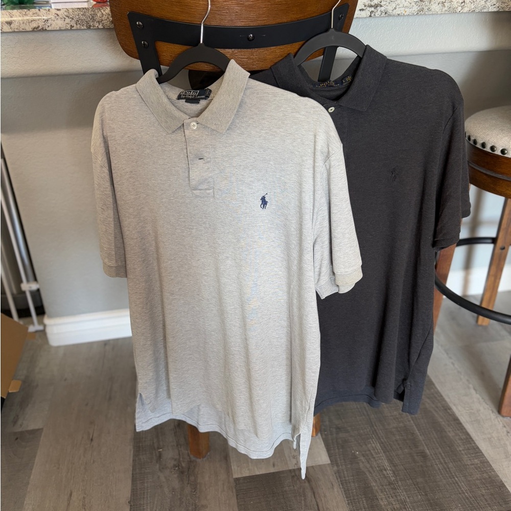 Men's Polo Shirt - Light Gray and Dark Gray Lot of 2 Size Large
